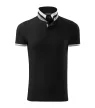Malfini premium Collar Up - Gallér alsó felületén, ujjakon kontraszt csíkokozású férfi galléros póló - Fekete - 2XL