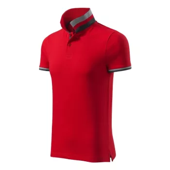   Malfini premium Collar Up - Gallér alsó felületén, ujjakon kontraszt csíkokozású férfi galléros póló - F1 piros - S