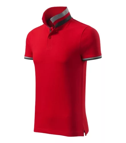 Malfini premium Collar Up - Gallér alsó felületén, ujjakon kontraszt csíkokozású férfi galléros póló - F1 piros - 3XL