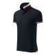 Malfini premium Collar Up - Gallér alsó felületén, ujjakon kontraszt csíkokozású férfi galléros póló - Szürkéskék - S