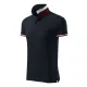Malfini premium Collar Up - Gallér alsó felületén, ujjakon kontraszt csíkokozású férfi galléros póló - Szürkéskék - S