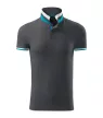 Malfini premium Collar Up - Gallér alsó felületén, ujjakon kontraszt csíkokozású férfi galléros póló - Világos anthracit - L