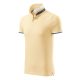 Malfini premium Collar Up - Gallér alsó felületén, ujjakon kontraszt csíkokozású férfi galléros póló - Bourbon vanilla - S