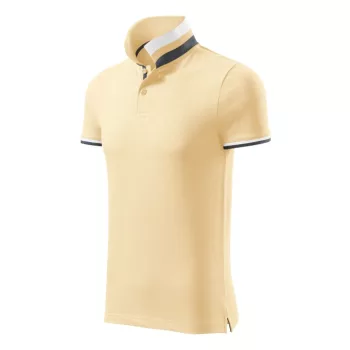   Malfini premium Collar Up - Gallér alsó felületén, ujjakon kontraszt csíkokozású férfi galléros póló - Bourbon vanilla - XL