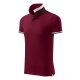 Malfini premium Collar Up - Gallér alsó felületén, ujjakon kontraszt csíkokozású férfi galléros póló - Garnet - L