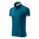 Malfini premium Collar Up - Gallér alsó felületén, ujjakon kontraszt csíkokozású férfi galléros póló - Petrol kék - S