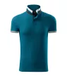 Malfini premium Collar Up - Gallér alsó felületén, ujjakon kontraszt csíkokozású férfi galléros póló - Petrol kék - XL