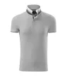 Malfini premium Collar Up - Gallér alsó felületén, ujjakon kontraszt csíkokozású férfi galléros póló - Ezüstszürke - S