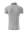 Malfini premium Collar Up - Gallér alsó felületén, ujjakon kontraszt csíkokozású férfi galléros póló - Ezüstszürke - 2XL
