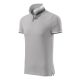 Malfini premium Collar Up - Gallér alsó felületén, ujjakon kontraszt csíkokozású férfi galléros póló - Ezüstszürke - 3XL