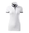Malfini premium Collar Up - Gallér alsó felületén, ujjakon kontraszt csíkokozású női galléros póló - Fehér - XS