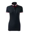 Malfini premium Collar Up - Gallér alsó felületén, ujjakon kontraszt csíkokozású női galléros póló - Szürkéskék - S
