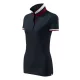 Malfini premium Collar Up - Gallér alsó felületén, ujjakon kontraszt csíkokozású női galléros póló - Szürkéskék - XL