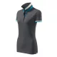 Malfini premium Collar Up - Gallér alsó felületén, ujjakon kontraszt csíkokozású női galléros póló - Világos anthracit - XS
