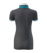 Malfini premium Collar Up - Gallér alsó felületén, ujjakon kontraszt csíkokozású női galléros póló - Világos anthracit - XS