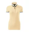 Malfini premium Collar Up - Gallér alsó felületén, ujjakon kontraszt csíkokozású női galléros póló - Bourbon vanilla - S