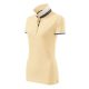 Malfini premium Collar Up - Gallér alsó felületén, ujjakon kontraszt csíkokozású női galléros póló - Bourbon vanilla - XL
