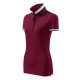 Malfini premium Collar Up - Gallér alsó felületén, ujjakon kontraszt csíkokozású női galléros póló - Garnet - M