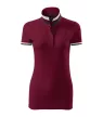 Malfini premium Collar Up - Gallér alsó felületén, ujjakon kontraszt csíkokozású női galléros póló - Garnet - 2XL