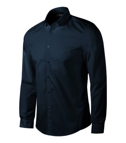 Malfini Premium Dynamic - Enyhén szűkített szabású, hosszú ujjú férfi ing - Tengerészkék - 2XL