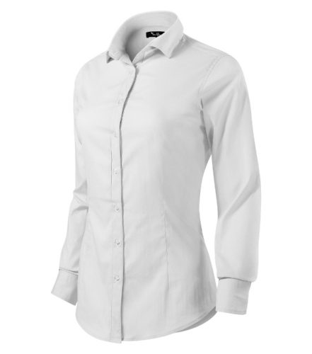 Malfini Premium Dynamic - Enyhén szűkített szabású, hosszú ujjú női ing - Fehér - 2XL