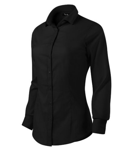 Malfini Premium Dynamic - Enyhén szűkített szabású, hosszú ujjú női ing - Fekete - XL