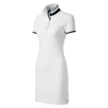   Malfini Premium Dress up - Szűkített szabású, felhajtható galléros női ruha - Fehér - M