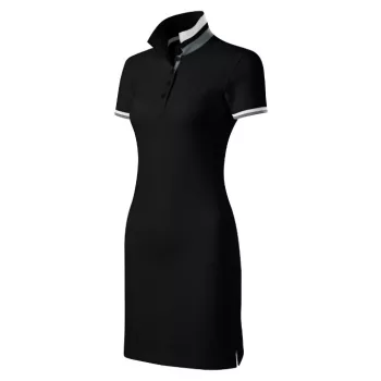   Malfini Premium Dress up - Szűkített szabású, felhajtható galléros női ruha - Fekete - L