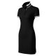 Malfini Premium Dress up - Szűkített szabású, felhajtható galléros női ruha - Fekete - 2XL