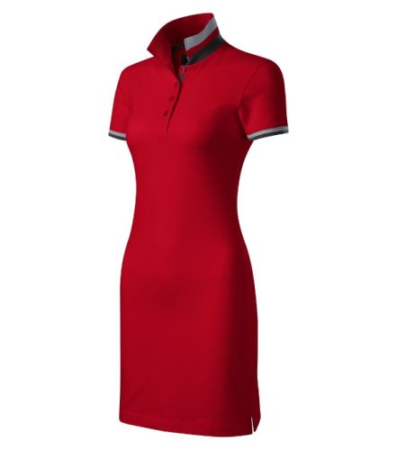 Malfini Premium Dress up - Szűkített szabású, felhajtható galléros női ruha - F1 piros - XS