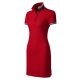 Malfini Premium Dress up - Szűkített szabású, felhajtható galléros női ruha - F1 piros - XS