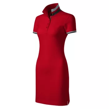   Malfini Premium Dress up - Szűkített szabású, felhajtható galléros női ruha - F1 piros - S