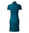 Malfini Premium Dress up - Szűkített szabású, felhajtható galléros női ruha - Petrol kék - XS