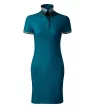 Malfini Premium Dress up - Szűkített szabású, felhajtható galléros női ruha - Petrol kék - XS