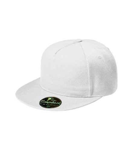 Malfini Rap 5P - Ötpaneles, állítható méretű, műanyag pattentos unisex sapka - Fehér