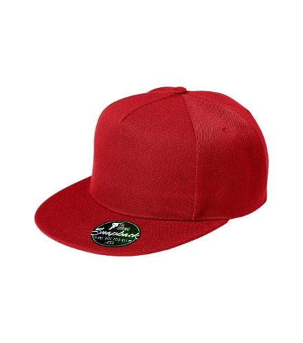 Malfini Rap 5P - Ötpaneles, állítható méretű, műanyag pattentos unisex sapka - Piros