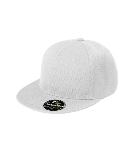 Malfini Rap 6P - Hatpaneles,  állítható méretű, műanyag pattentos unisex sapka - Fehér