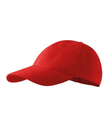 Malfini 6P - Hatpaneles, enyhén hajlított felső rész, rézkapcsokkal állítható unisex baseball sapka - Piros