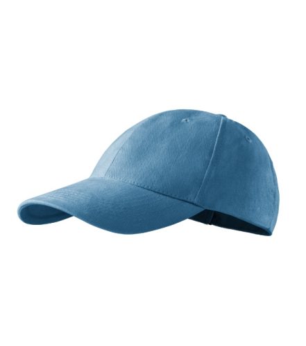 Malfini 6P - Hatpaneles, enyhén hajlított felső rész, rézkapcsokkal állítható unisex baseball sapka - Azúrkék