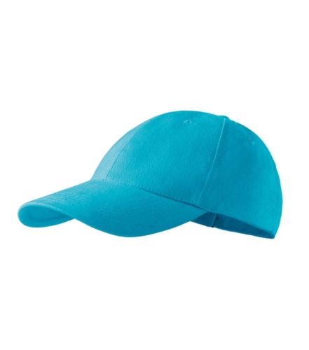 Malfini 6P - Hatpaneles, enyhén hajlított felső rész, rézkapcsokkal állítható unisex baseball sapka - Türkiz