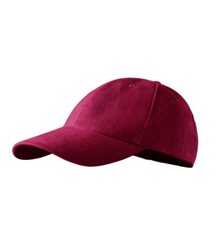 Malfini 6P - Hatpaneles, enyhén hajlított felső rész, rézkapcsokkal állítható unisex baseball sapka - Garnet