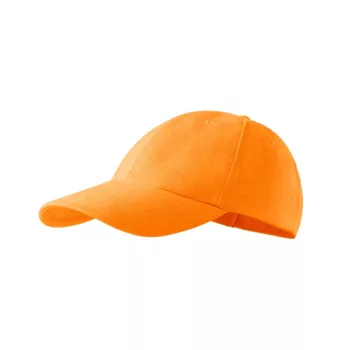   Malfini 6P - Hatpaneles, enyhén hajlított felső rész, rézkapcsokkal állítható unisex baseball sapka - Mandarinsárga