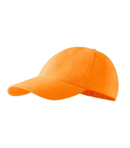 Malfini 6P - Hatpaneles, enyhén hajlított felső rész, rézkapcsokkal állítható unisex baseball sapka - Mandarinsárga