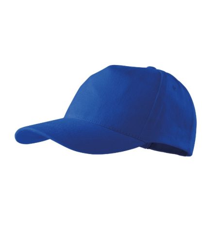 Malfini 5P - Ötpaneles, enyhén hajlított felső rész, rézkapcsokkal állítható unisex baseball sapka - Királykék
