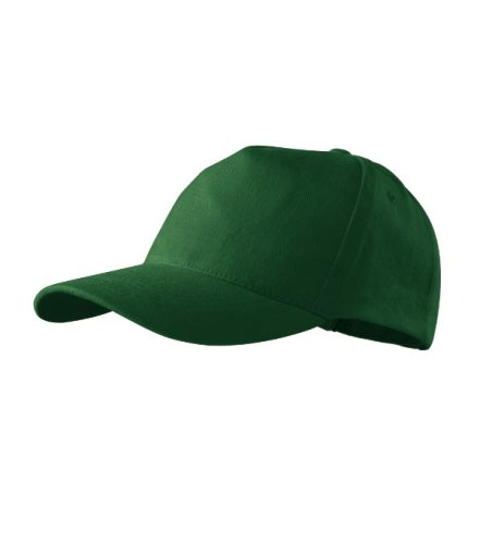 Malfini 5P - Ötpaneles, enyhén hajlított felső rész, rézkapcsokkal állítható unisex baseball sapka - Üvegzöld