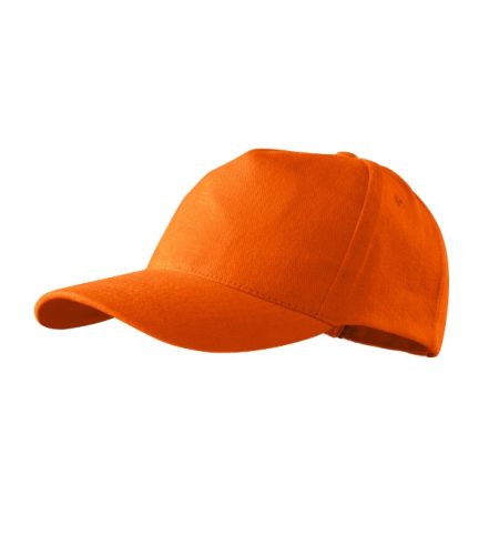 Malfini 5P - Ötpaneles, enyhén hajlított felső rész, rézkapcsokkal állítható unisex baseball sapka - Narancssárga