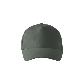   Malfini 5P - Ötpaneles, enyhén hajlított felső rész, rézkapcsokkal állítható unisex baseball sapka - Sötét palakő