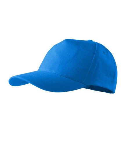 Malfini 5P - Ötpaneles, enyhén hajlított felső rész, rézkapcsokkal állítható unisex baseball sapka - Snorkel kék