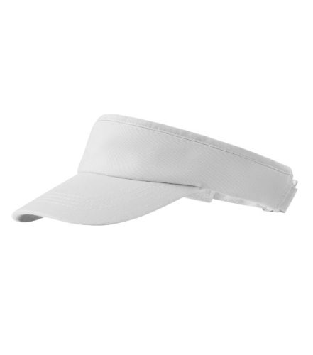 Malfini Sunvisor - Enyhén hajlított felső rész, műanyag kapoccsal állítható unisex napellenző - Fehér