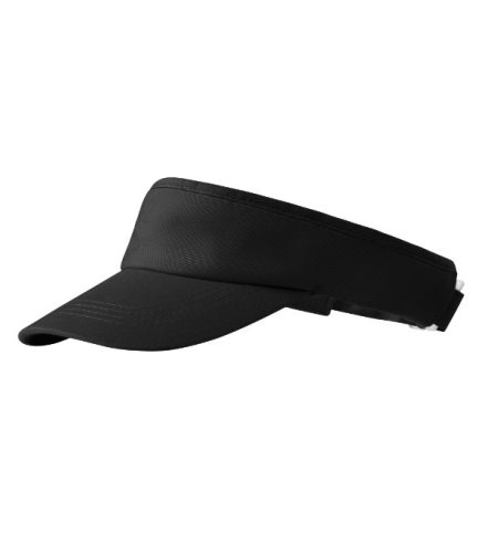 Malfini Sunvisor - Enyhén hajlított felső rész, műanyag kapoccsal állítható unisex napellenző - Fekete